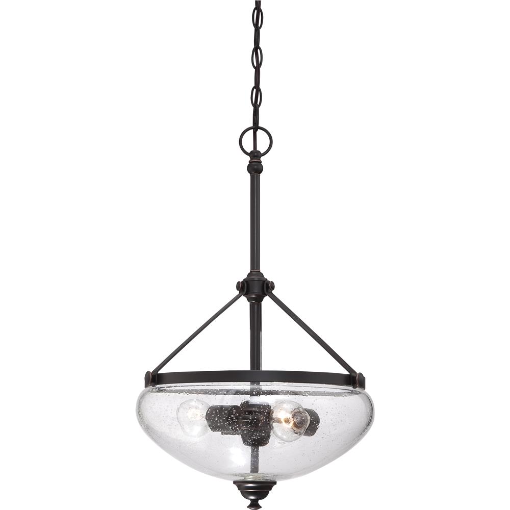 Nuvo Lighting 60/5547  Laurel - 3 Light Pendant with Clear Seeded Glass in Sudbury Bronze Finish